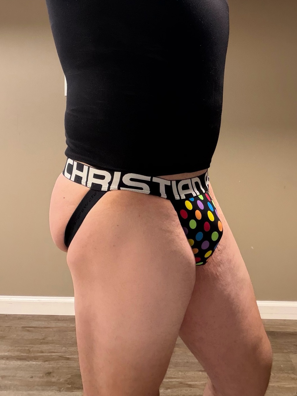 Polka Dot Jockstrap - Black with Multi Colored Dots